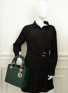 Christian Dior Forest Green Lady Dior Medium Bag