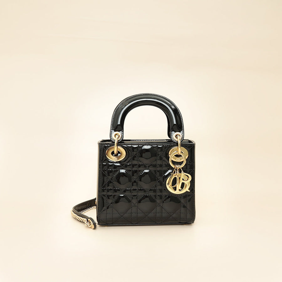 Christian Dior Black Lady Dior Mini Chain Bag