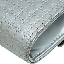 Christian Dior Silver Metallic Micro-Cannage Lady Dior Croisiere Chain Wallet