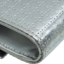 Christian Dior Silver Metallic Micro-Cannage Lady Dior Croisiere Chain Wallet