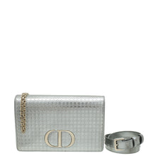 Christian Dior Silver 30 Montaigne Micro Cannage 2 In 1 Pouch