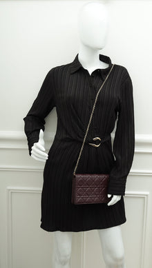 Christian Dior Burgundy Lady Dior Chain Pouch