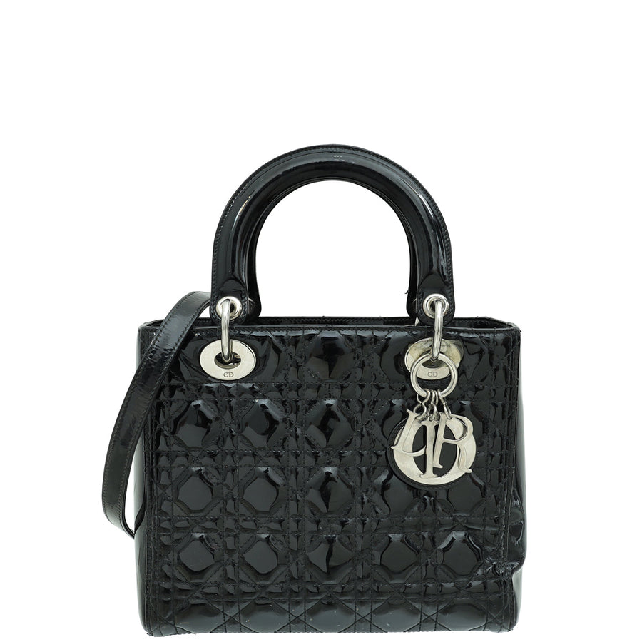 Christian Dior Black Lady Dior Medium Bag