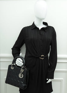 Christian Dior Black Lady Dior Medium Bag