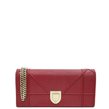 Christian Dior Burgundy Diorama Wallet On Chain