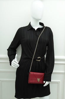Christian Dior Burgundy Diorama Wallet On Chain