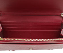 Christian Dior Burgundy Diorama Wallet On Chain
