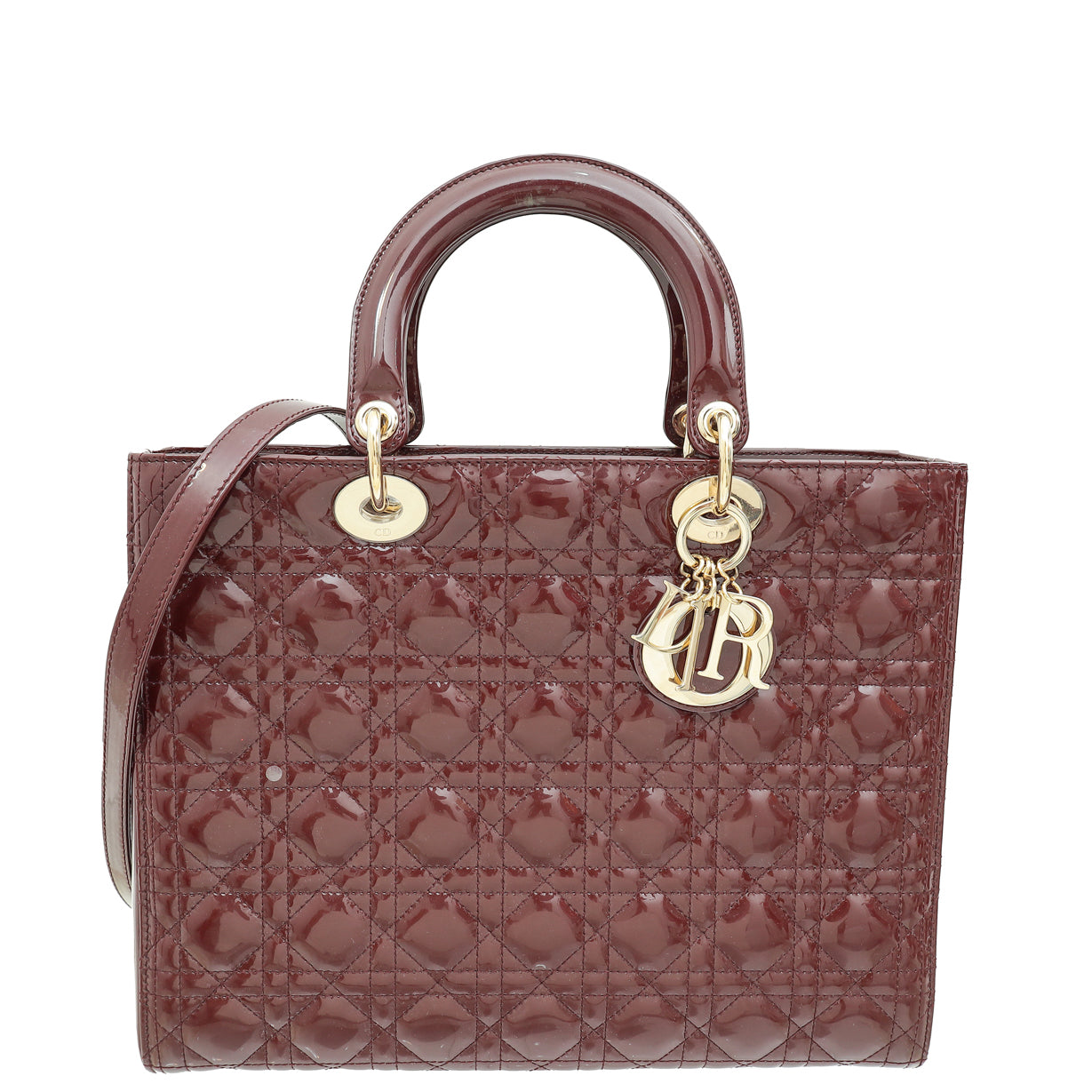 Christian Dior Burgundy Lady Dior Large Bag