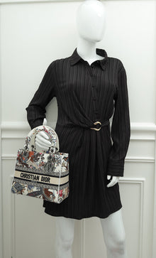 Christian Dior Multicolor Lady Dior D-Lite Embroidered Jardin D'Hiver Medium Bag