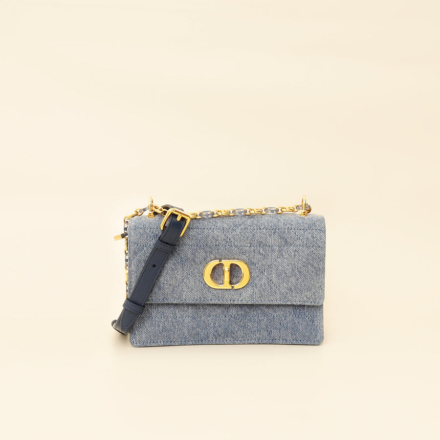 Christian Dior Blue Miss Caro Mini Cannage Denim Shoulder Bag