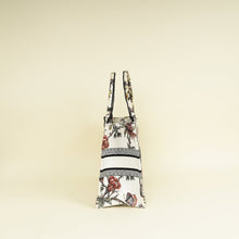 Christian Dior White Multicolor Jardin Botanique Embroidery Book Tote Medium Bag