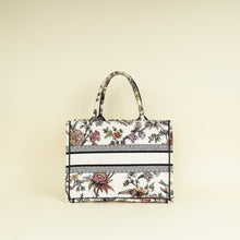 Christian Dior White Multicolor Jardin Botanique Embroidery Book Tote Medium Bag