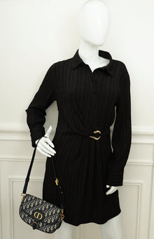 Christian Dior Navy Blue Oblique Bobby East-West Bag