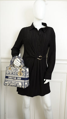 Christian Dior Bicolor Toile De Jouy Lady D-Lite Medium Bag