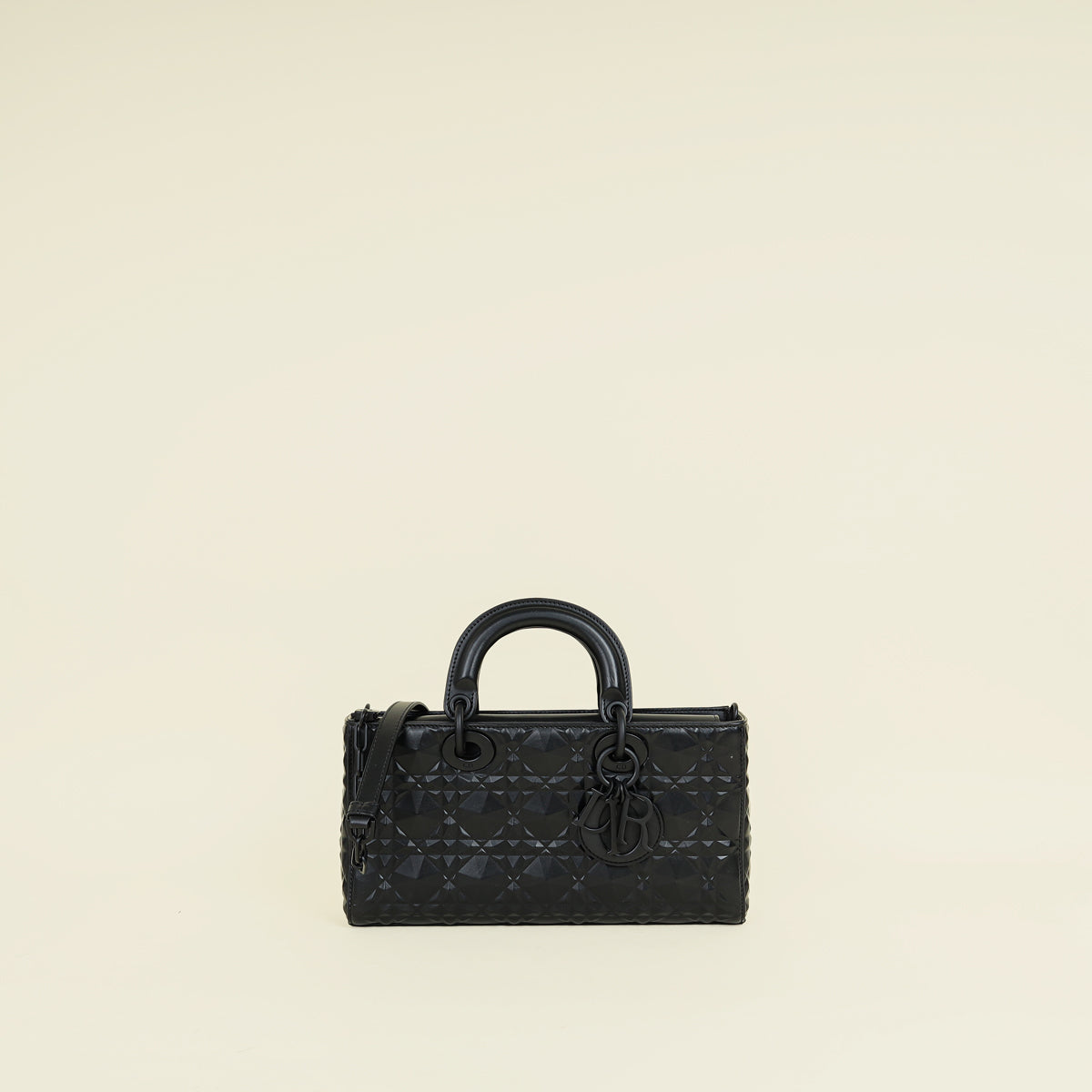 Christian Dior Black Cannage Diamond Lady D-Joy Medium Bag