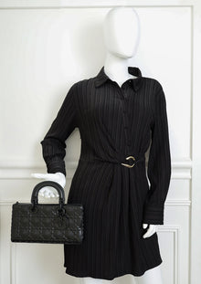 Christian Dior Black Cannage Diamond Lady D-Joy Medium Bag