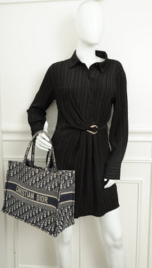 Christian Dior Navy Blue Oblique Book Tote Medium Bag