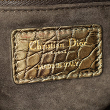 Christian Dior Metallic olive Lady Dior Alligator Mini Chain Bag
