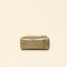 Christian Dior Metallic olive Lady Dior Alligator Mini Chain Bag
