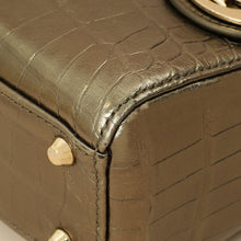 Christian Dior Metallic olive Lady Dior Alligator Mini Chain Bag