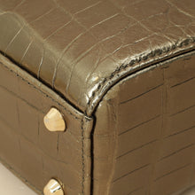 Christian Dior Metallic olive Lady Dior Alligator Mini Chain Bag