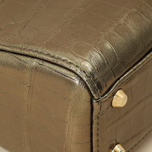 Christian Dior Metallic olive Lady Dior Alligator Mini Chain Bag