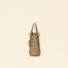 Christian Dior Metallic olive Lady Dior Alligator Mini Chain Bag