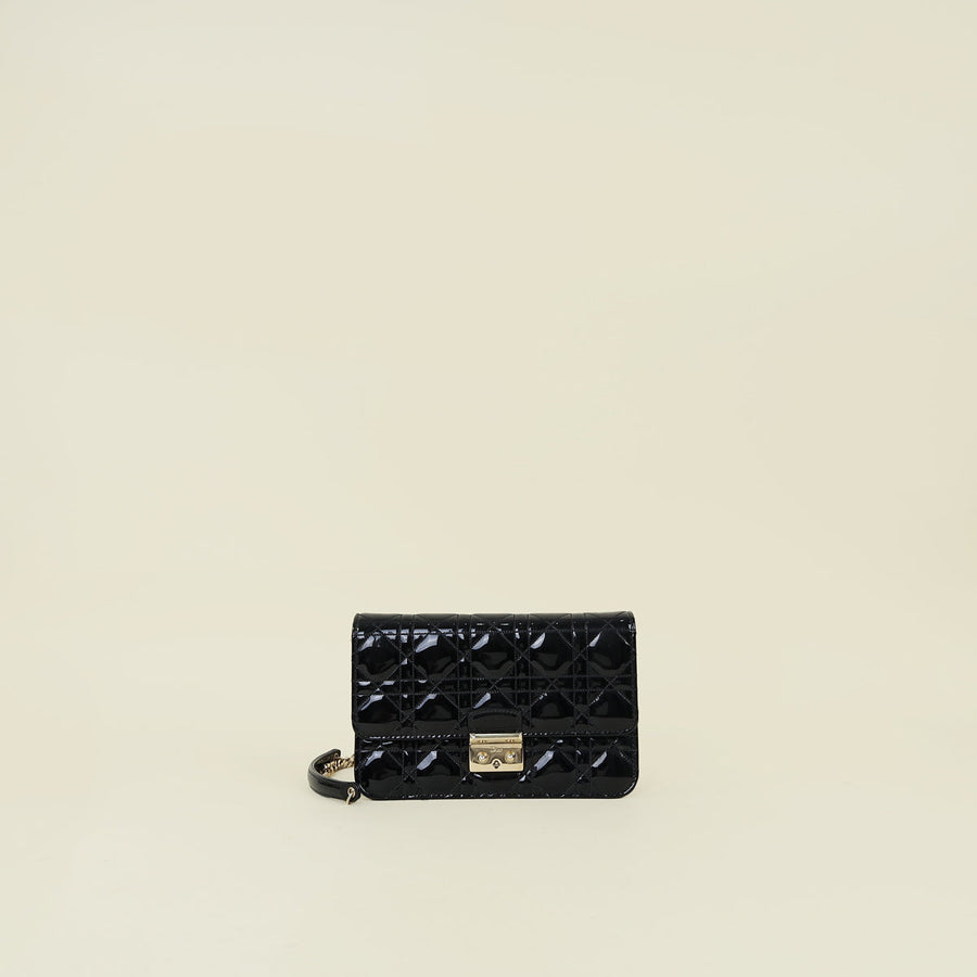 Christian Dior Black Miss Dior Promenade Chain Pouch