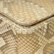 Christian Dior Metallic Golden Beige Python Caro Flap Medium Shoulder Bag