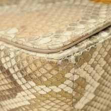 Christian Dior Metallic Golden Beige Python Caro Flap Medium Shoulder Bag