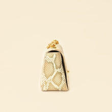 Christian Dior Metallic Golden Beige Python Caro Flap Medium Shoulder Bag