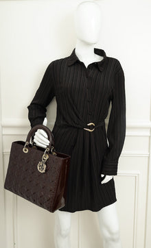 Christian Dior Chocolate Lady Dior Large Bag