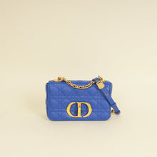Christian Dior Royal Blue Caro Cannage Flap Small Bag