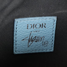 Christian Dior Blue x Shawn Stussy 2020 Logo Print Saddle Bag