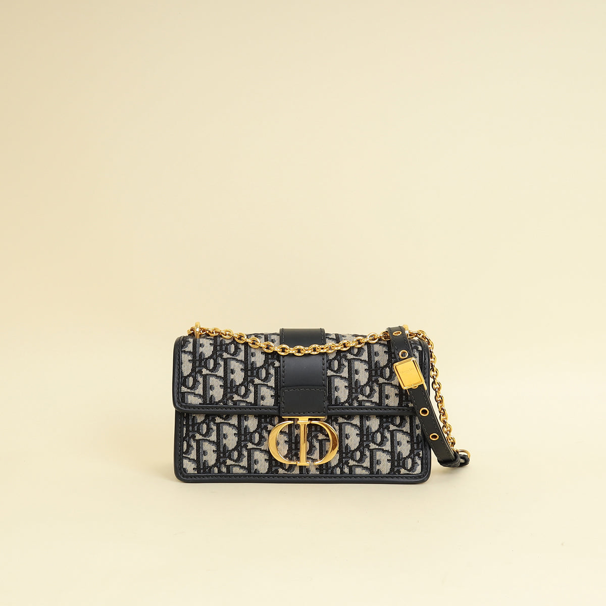 Christian Dior Blue Oblique 30 Montaigne East West Shoulder Bag