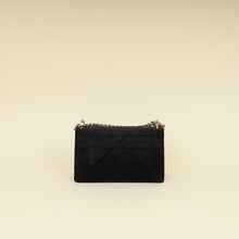 Christian Dior Black Diorama Velvet Small Crystal Lock Shoulder Bag