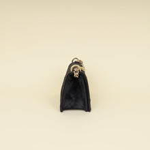 Christian Dior Black Diorama Velvet Small Crystal Lock Shoulder Bag