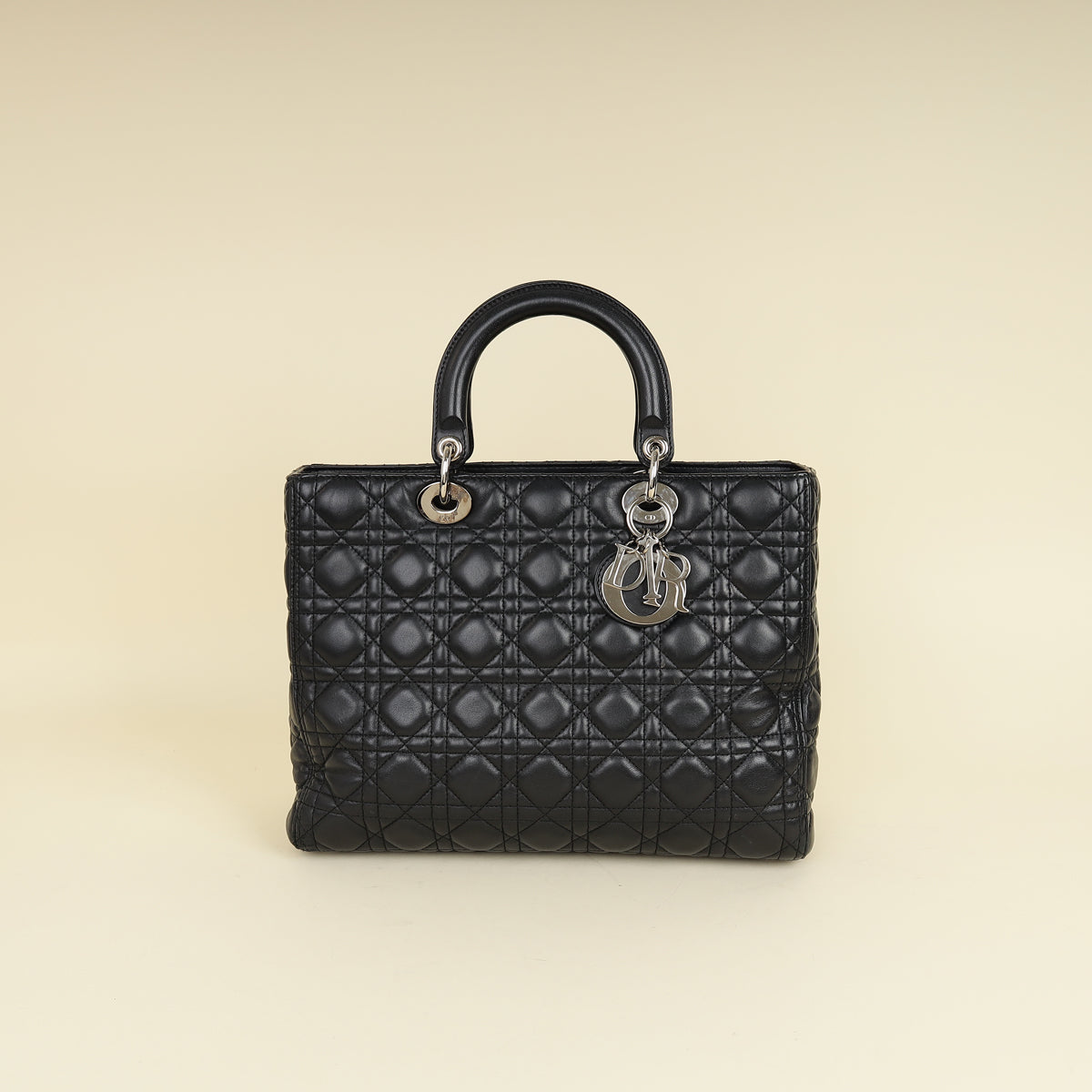 Christian Dior Black Lady Dior Large Bag