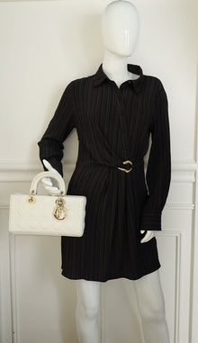Christian Dior Latte White Lady D-joy Cannage Medium Bag