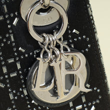 Christian Dior Black Satin Strass Cannage Mini Lady Dior Bag