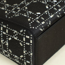 Christian Dior Black Satin Strass Cannage Mini Lady Dior Bag