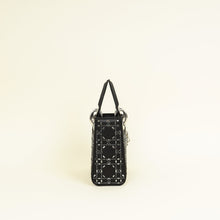 Christian Dior Black Satin Strass Cannage Mini Lady Dior Bag