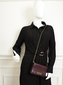 Christian Dior Burgundy J'Adior Wallet on Chain