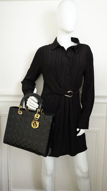 Christian Dior Black Lady Dior Large Bag