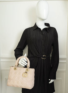 Christian Dior Light Pink Lady Dior Medium Bag