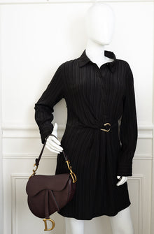 Christian Dior Burgundy Medium Saddle Bag
