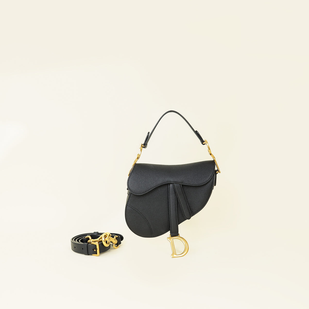 Christian Dior Black Mini Saddle Bag with Strap