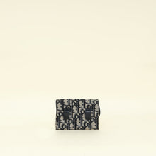 Christian Dior Navy Blue Oblique Nano Saddle Pouch With Chain
