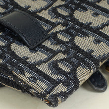 Christian Dior Navy Blue Oblique Nano Saddle Pouch With Chain