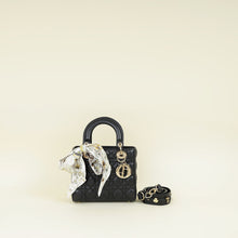 Christian Dior Black Lady Dior My ABCDior Small Bag w/ Twilly